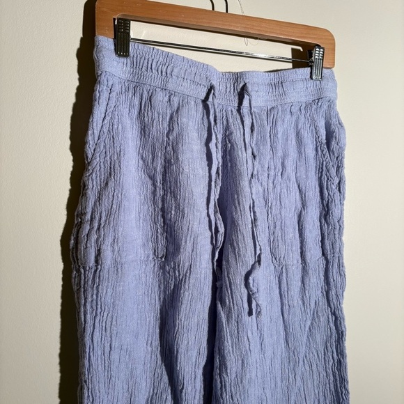 Sigrid Olsen Linen Periwinkle Cropped Pants - Picture 1 of 7